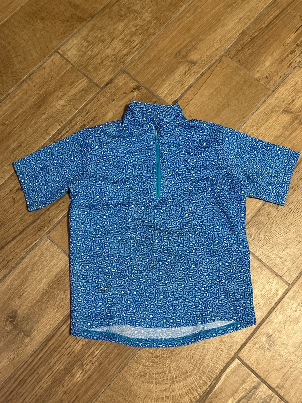 Kerrits Blue Short-Sleeve Quarter-Zip Performance Top
